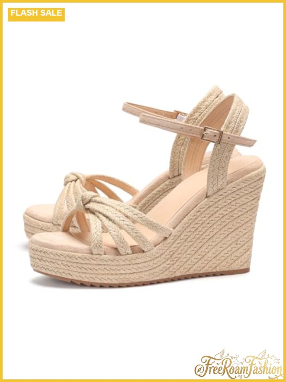 Women's Espadrille Wedge Sandals Platform Open Toe Ankle Strap Summer
